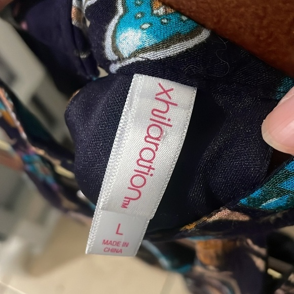 Xhilaration Floral Sleeveless Dress - Blue and Brown Size L - Picture 5 of 7